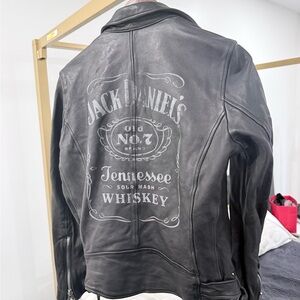 Jack Daniels Gray Leather Jacket